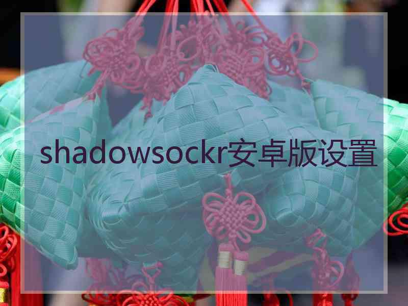 shadowsockr安卓版设置