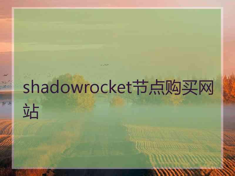 shadowrocket节点购买网站