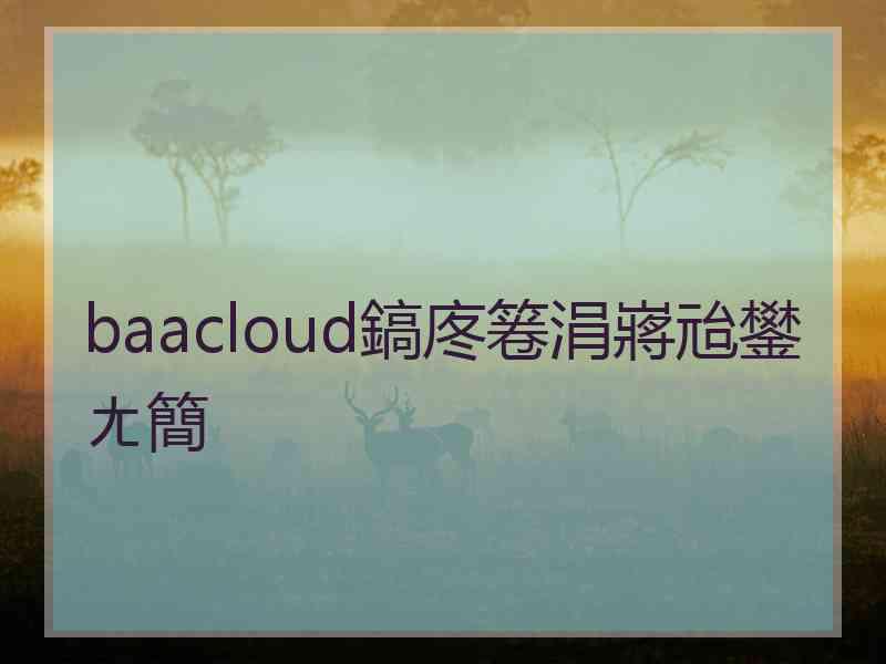 baacloud鎬庝箞涓嶈兘鐢ㄤ簡