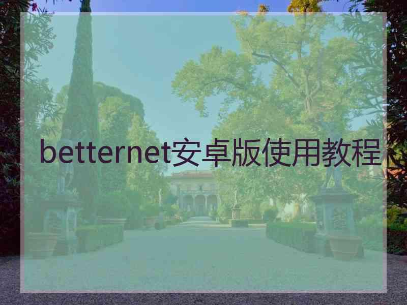 betternet安卓版使用教程
