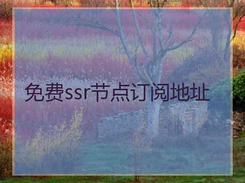 免费ssr节点订阅地址