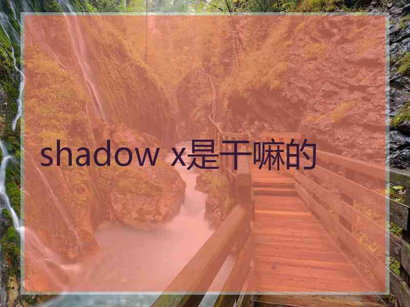 shadow x是干嘛的