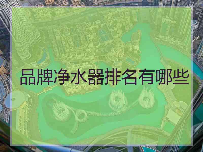 品牌净水器排名有哪些