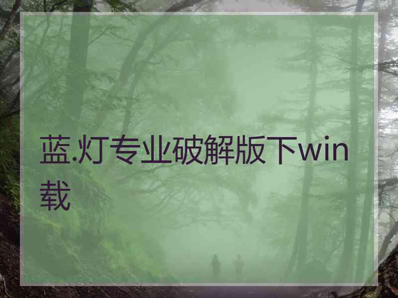 蓝.灯专业破解版下win载