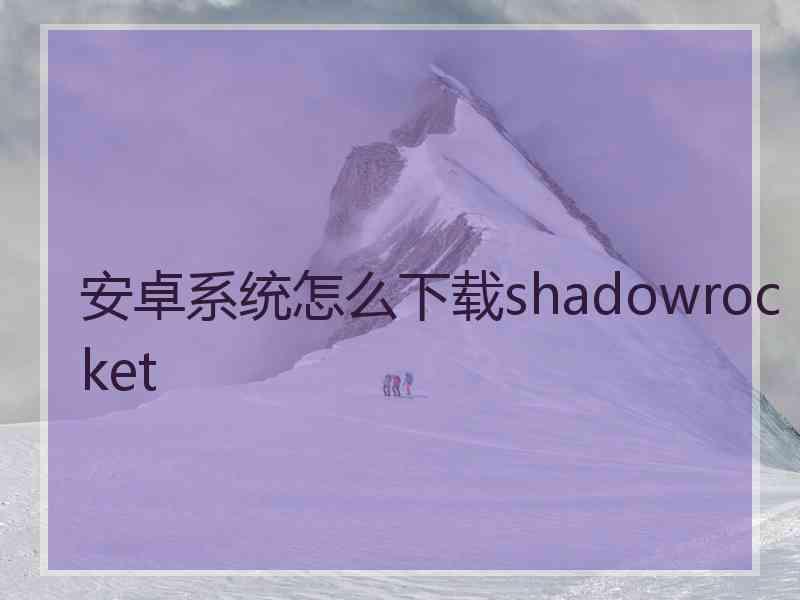 安卓系统怎么下载shadowrocket