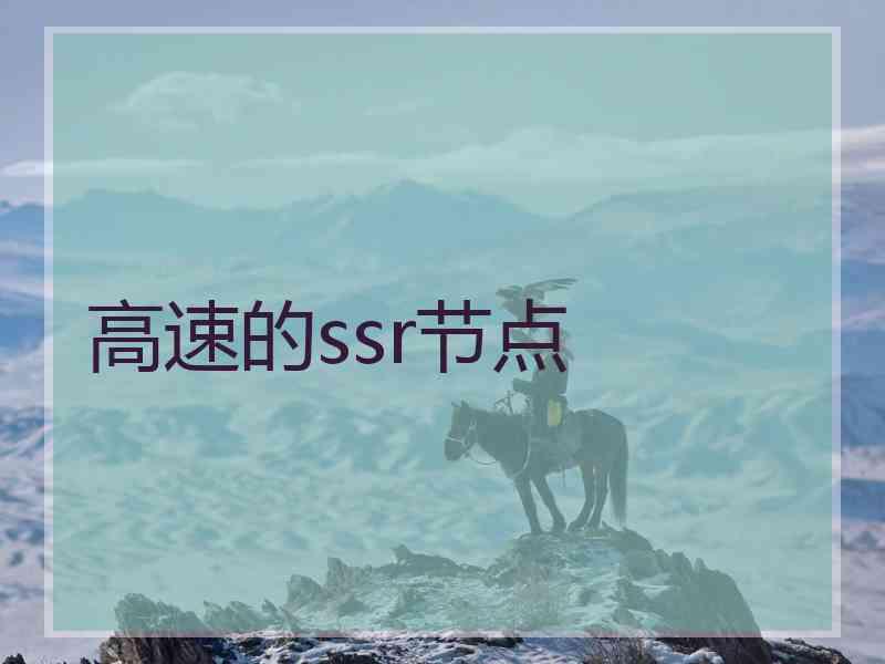 高速的ssr节点