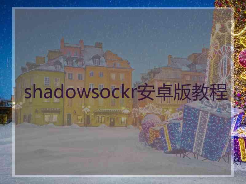 shadowsockr安卓版教程