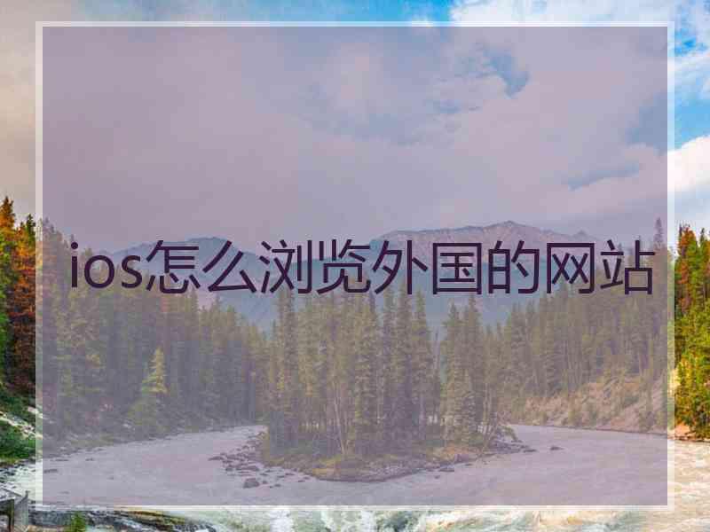 ios怎么浏览外国的网站