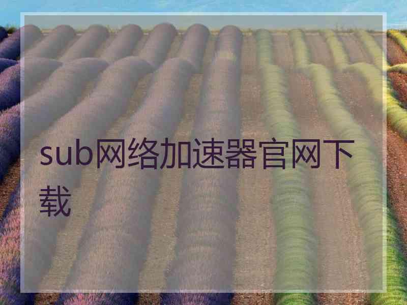 sub网络加速器官网下载