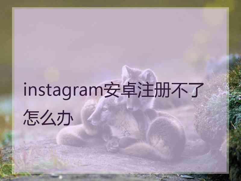 instagram安卓注册不了怎么办