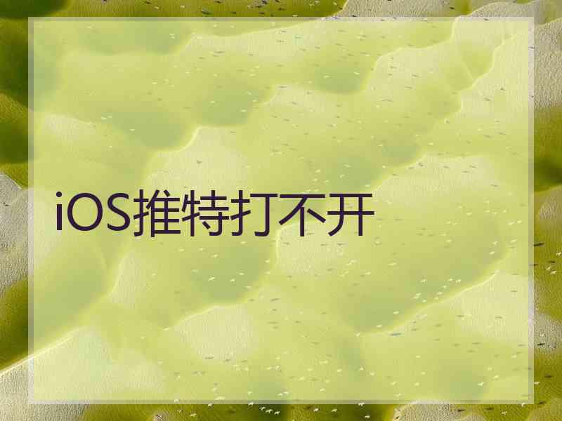 iOS推特打不开