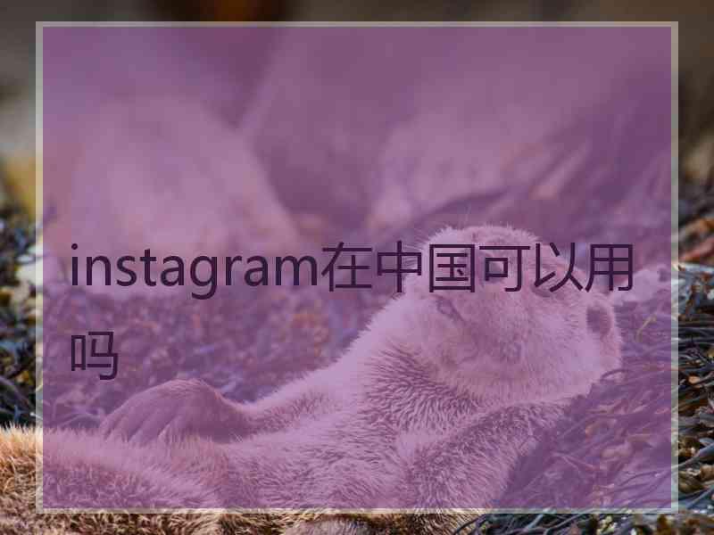 instagram在中国可以用吗