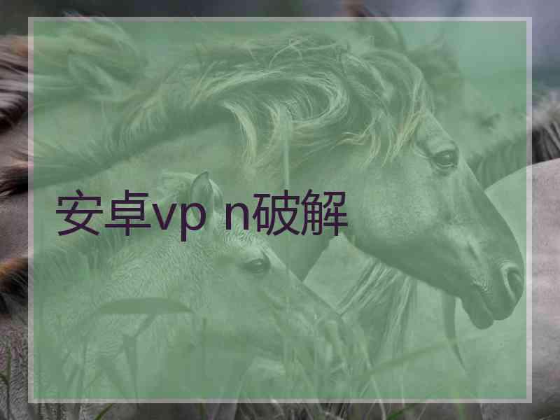 安卓vp n破解