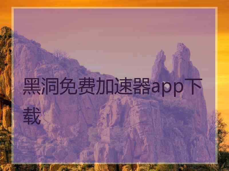 黑洞免费加速器app下载