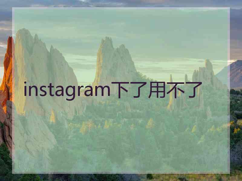 instagram下了用不了