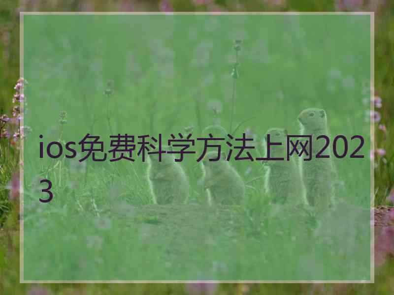 ios免费科学方法上网2023