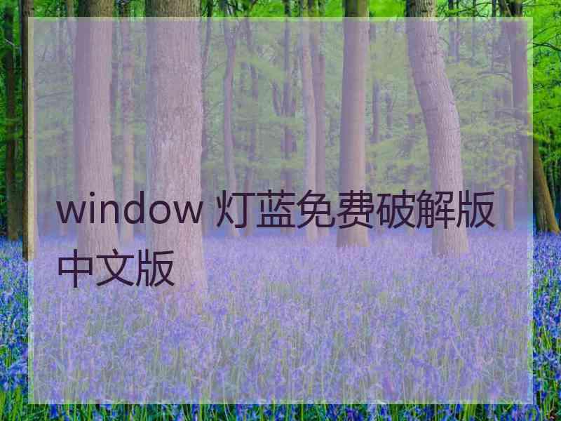 window 灯蓝免费破解版中文版