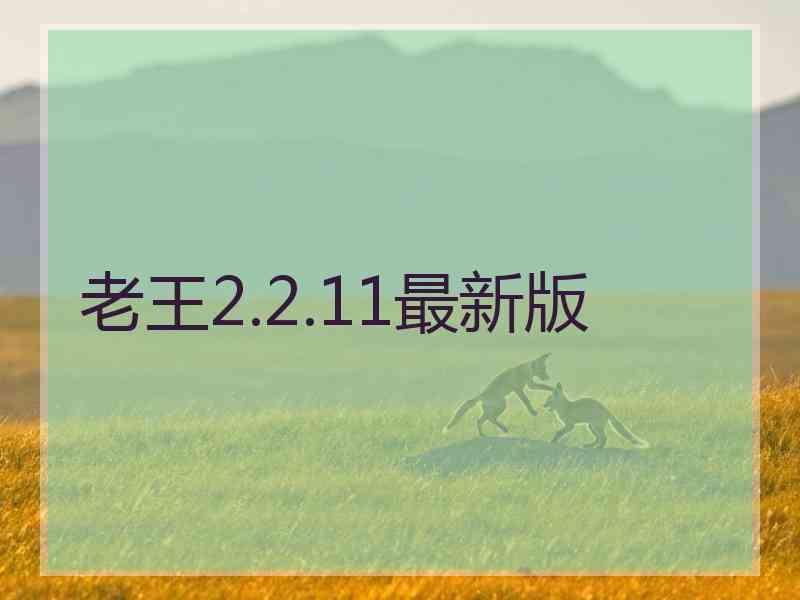 老王2.2.11最新版