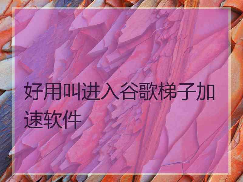 好用叫进入谷歌梯子加速软件