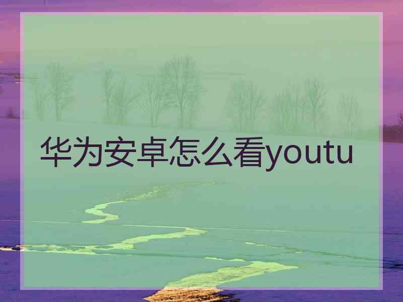 华为安卓怎么看youtu