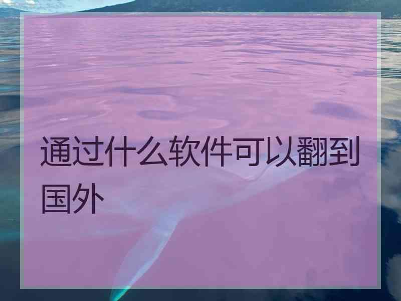 通过什么软件可以翻到国外