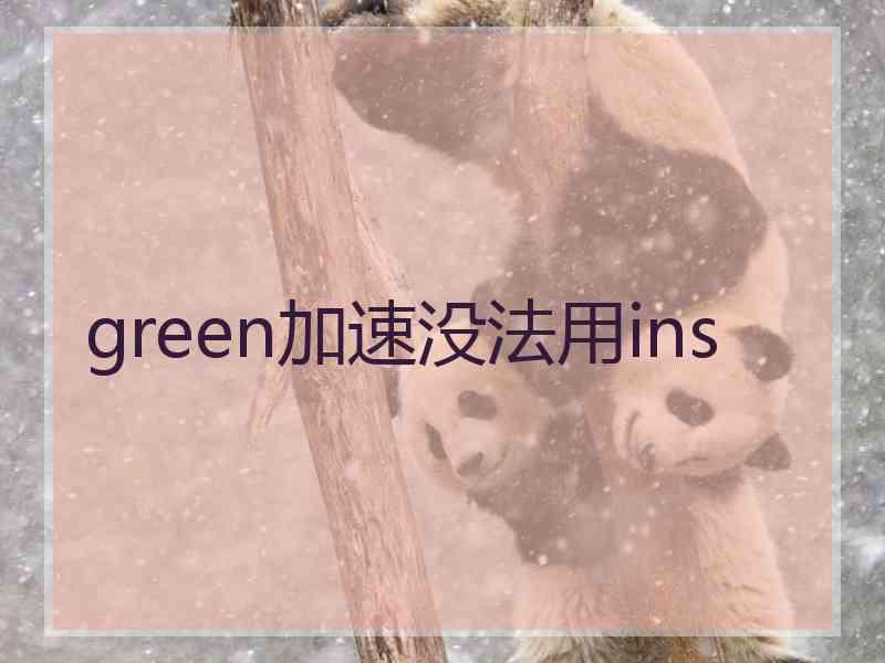 green加速没法用ins