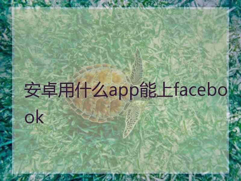 安卓用什么app能上facebook