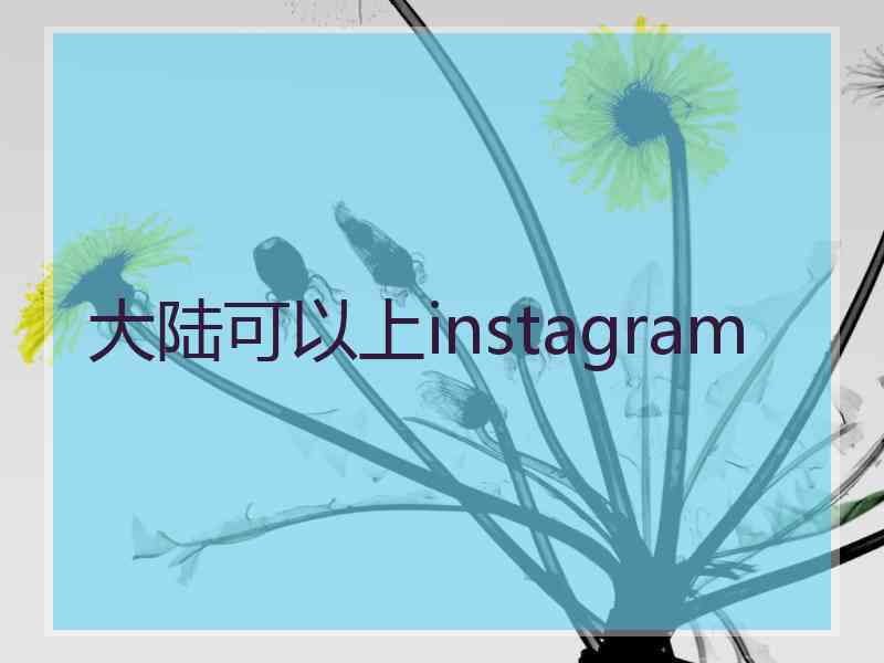 大陆可以上instagram