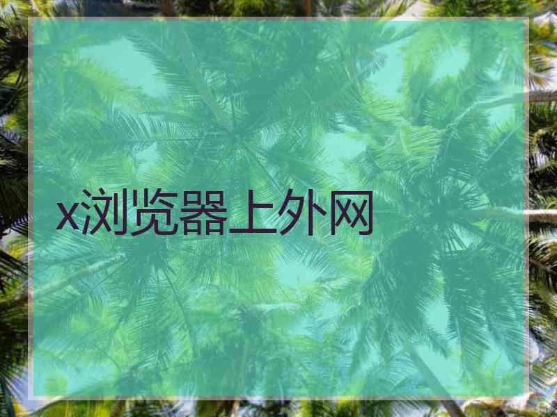 x浏览器上外网