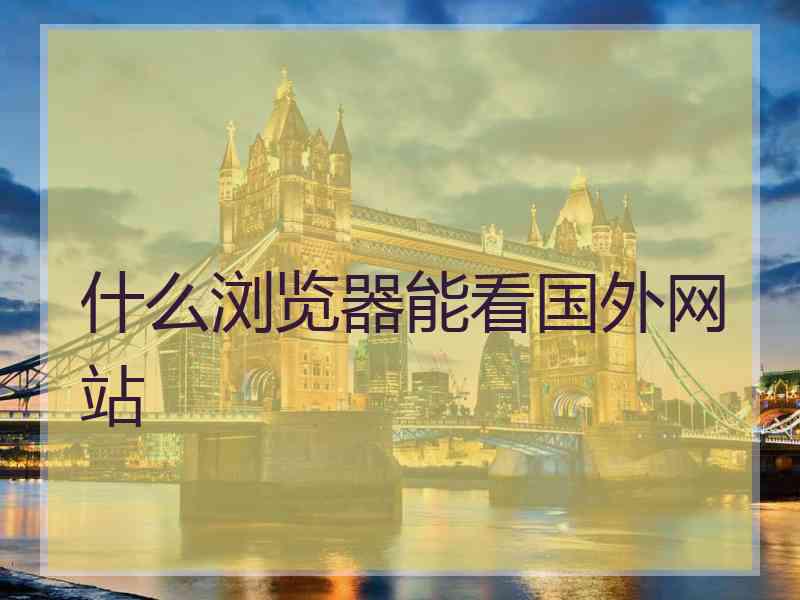 什么浏览器能看国外网站
