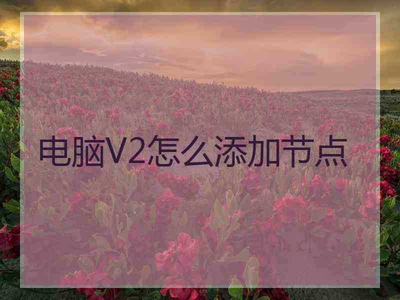 电脑V2怎么添加节点