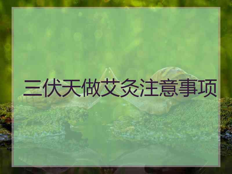 三伏天做艾灸注意事项