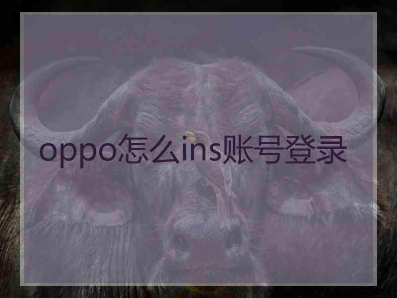 oppo怎么ins账号登录