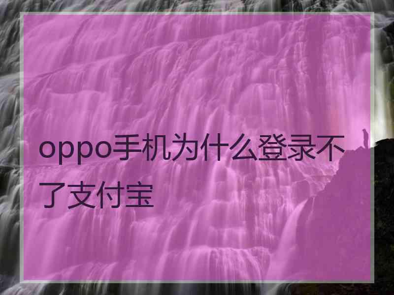 oppo手机为什么登录不了支付宝