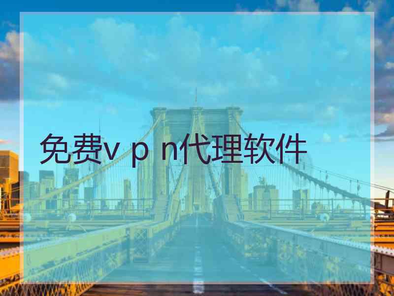 免费v p n代理软件