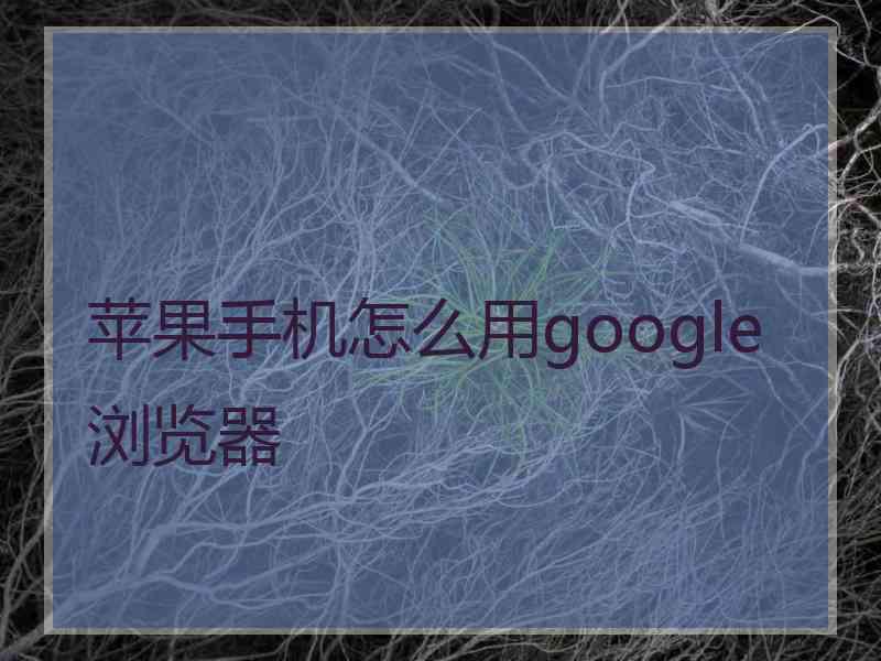 苹果手机怎么用google浏览器