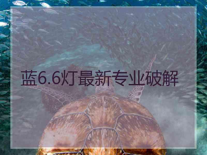 蓝6.6灯最新专业破解