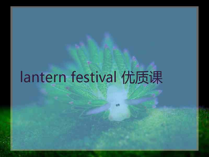 lantern festival 优质课
