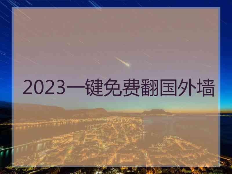 2023一键免费翻国外墙