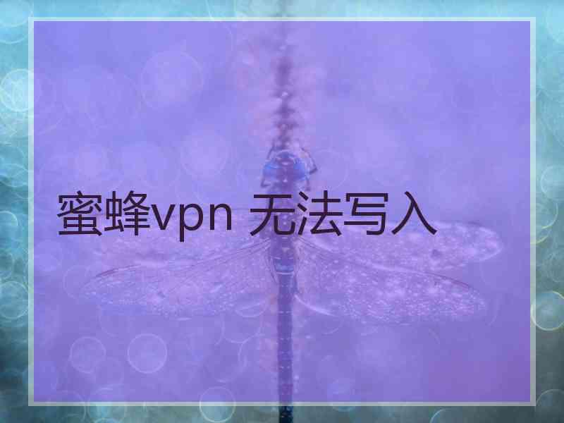 蜜蜂vpn 无法写入