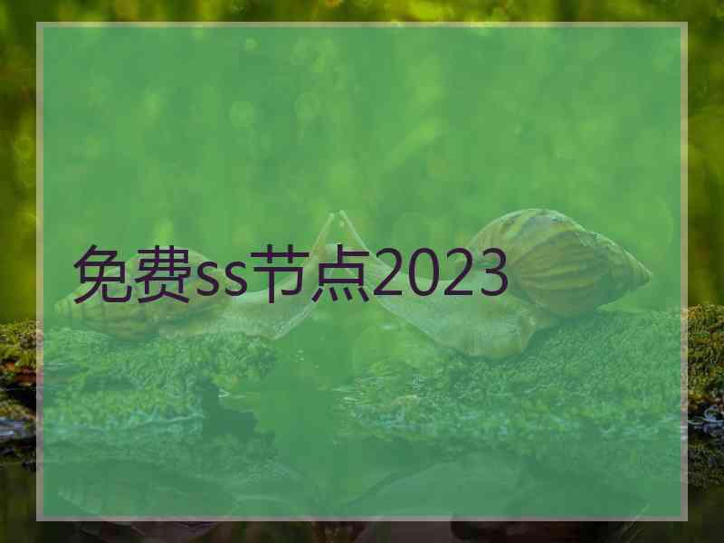 免费ss节点2023