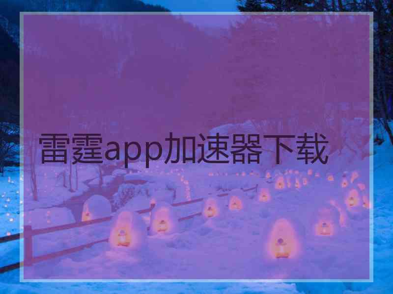 雷霆app加速器下载