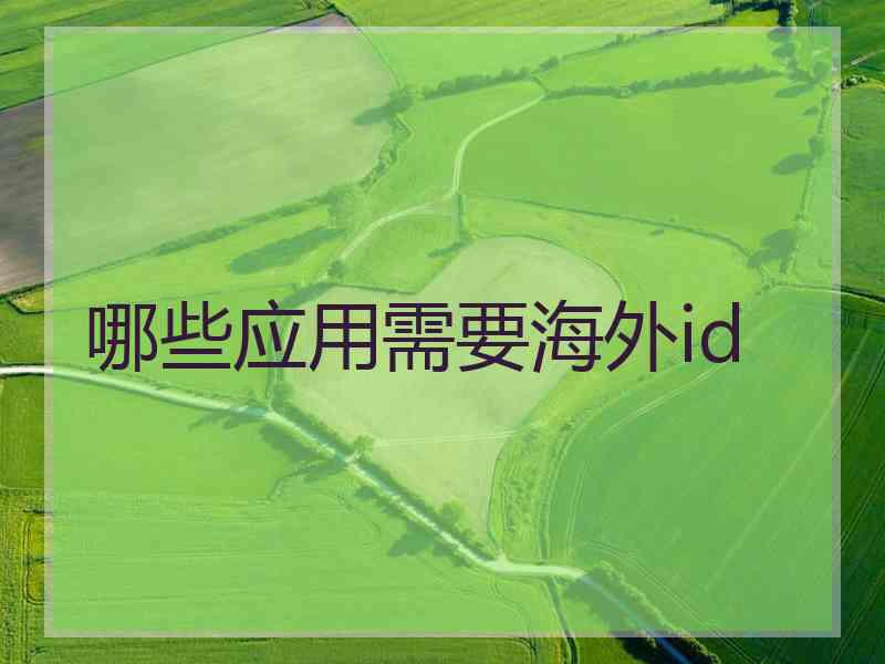 哪些应用需要海外id