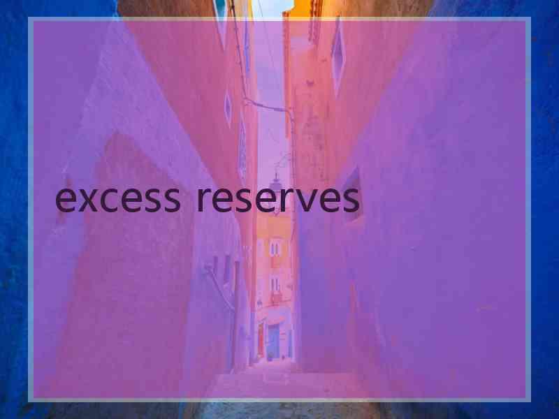 excess reserves excess reserves