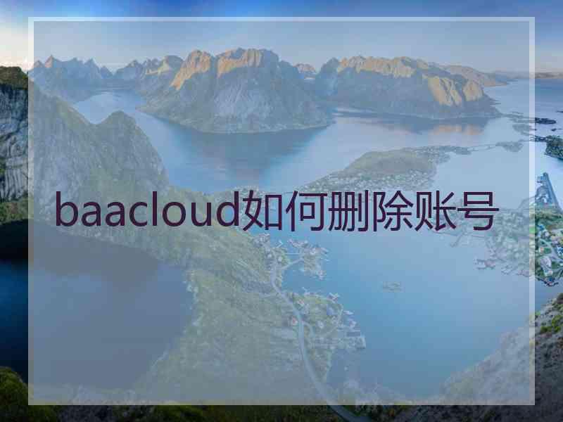 baacloud如何删除账号